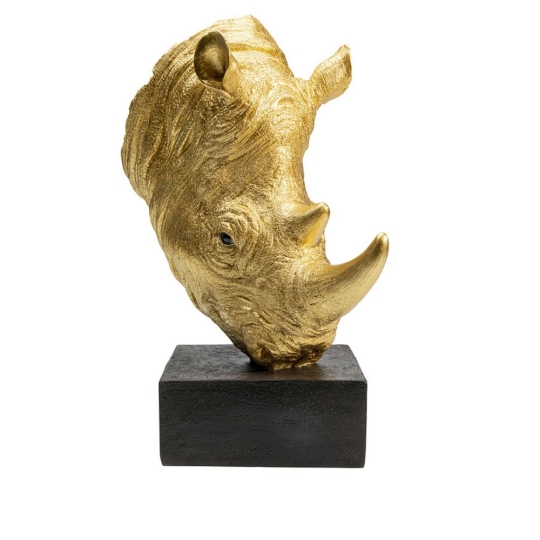 Objeto decoración Rhino oro 51cm.