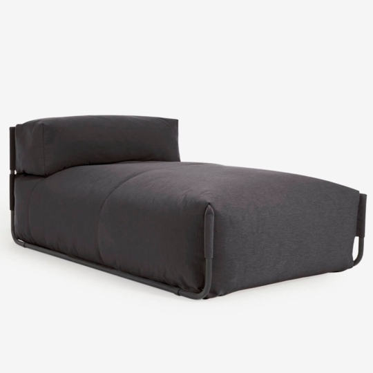 Puff Lounge Square Exterior gris oscuro