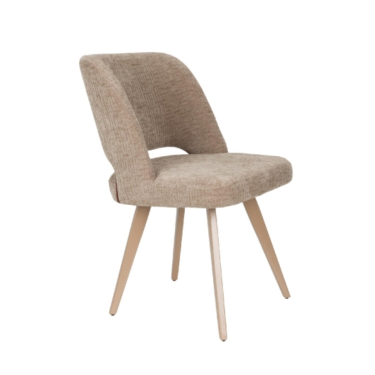 Silla Yves Marrón de White Label Living vista lateral.