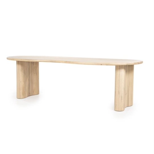 Mesa de comedor moderna Josh Natural de 250x110 cm con madera de roble.
