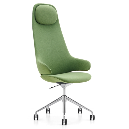 Vista de perfil de la silla de escritorio air green