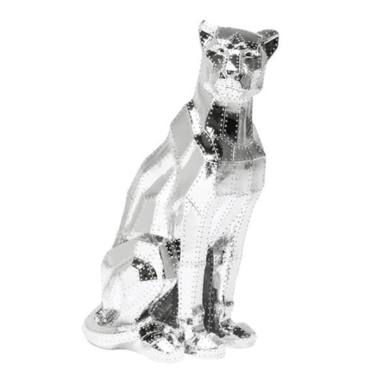 Figura Pantera Sitting Cat Cromado
