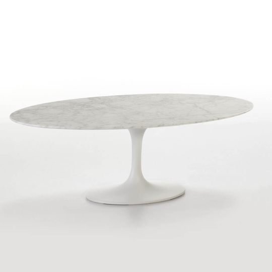 mesa centro Oval blanca