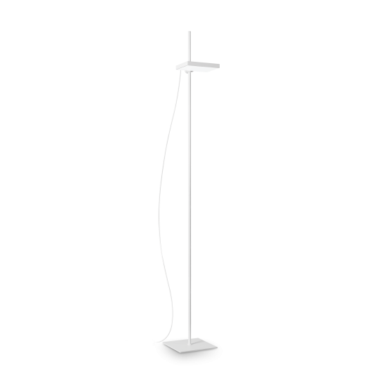 Lámpara de pie Lift Blanca Ideal Lux en metal mate y difusor opalino.


