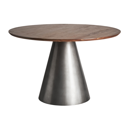 Mesa redonda de comedor Bethon de VICAL en hierro y madera de acacia.

