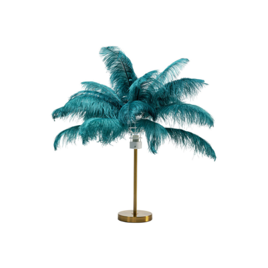 Lámpara mesa Feather Palm azul 60cm
