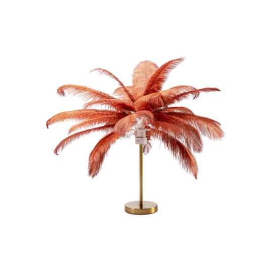 Lámpara Mesa Feather Palm Rojo 60cm