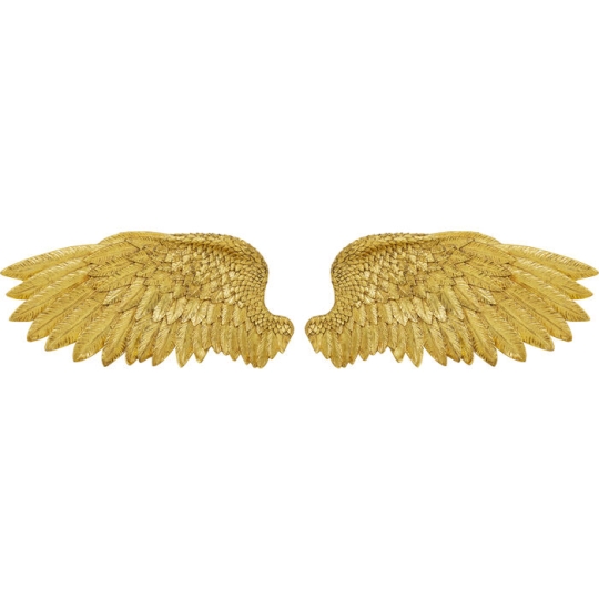 Alas de ángel doradas en fibra de vidrio de alta calidad.