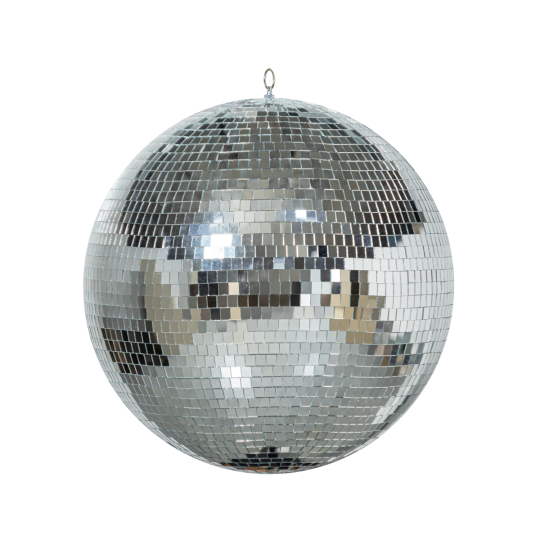 Detalle del efecto de bola de discoteca en el accesorio Boney