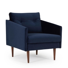 sillón terciopelo azul Assens