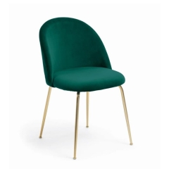 silla Ivonne Gold terciopelo verde oscuro