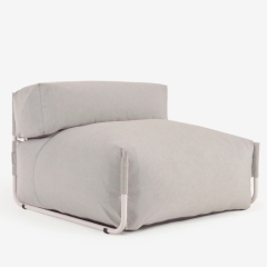 Puff sofá modular Exterior Square gris claro