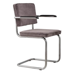 silla con reposabrazos Ridge Rib gris
