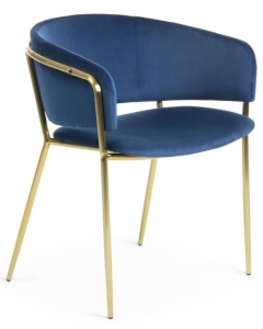 silla Runnie terciopelo azul