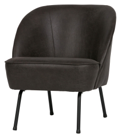 sillón negro de piel Vogue