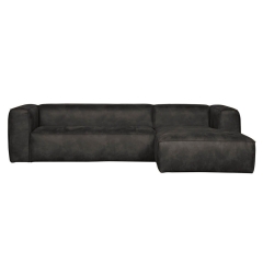 sofá chaise longue piel Bean negro