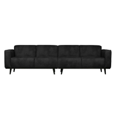sofá cuero Negro 4 plazas
