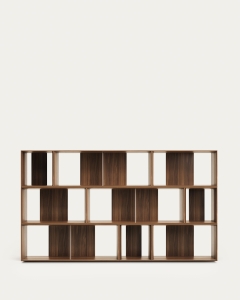 Set Litto de 9 estanterías modulares de chapa de nogal 202 x 114 cm