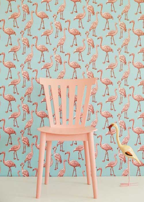 Papel pintado flamencos rosas