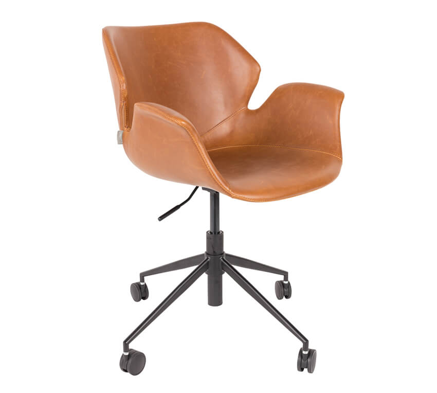 silla-oficina-piel-marron