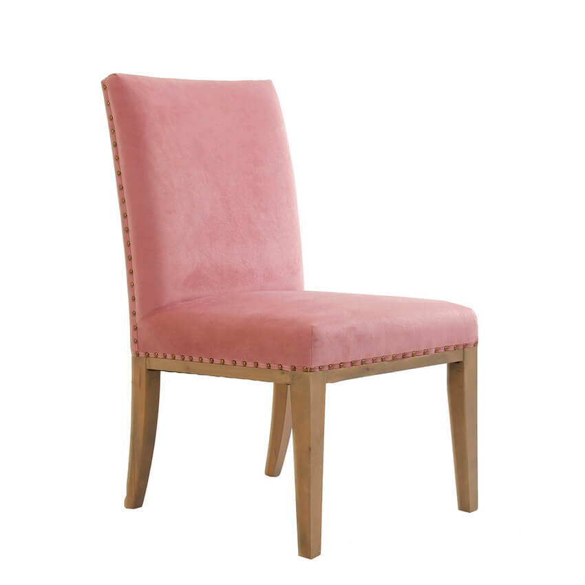 silla llauri terciopelo rosa