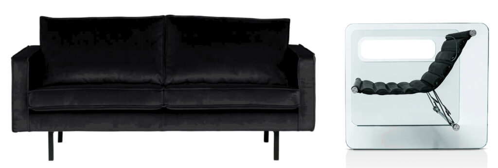 Sofá en negro para decoración en color negro